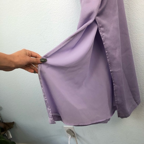 Lulu’s Lavender Purple Satin Midi Slip Dress NWT - Picture 5 of 8
